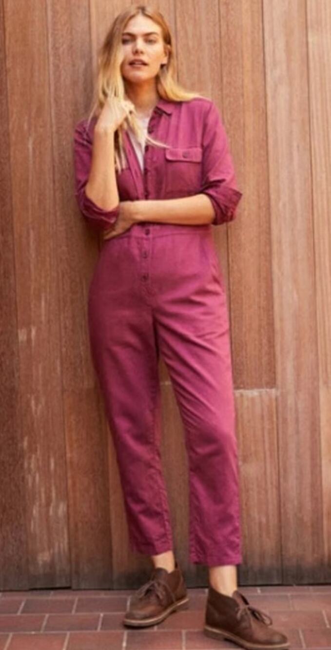Outerknown S.E.A. Jumpsuit in Plum Burgundy Size Large